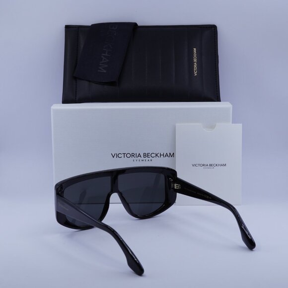 Victoria Beckham VB664S 001 Shield Sunglasses – Black/Dark Grey